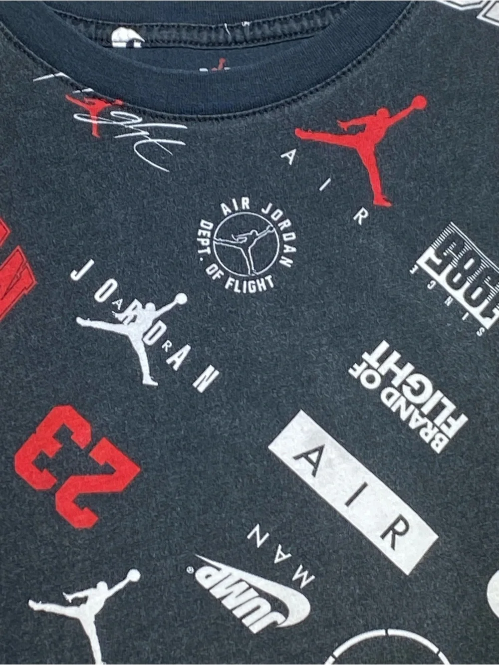 Jordan Allover Logo Short-Sleeve Tee - Black/Red/White